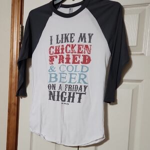 American Apparel Black and White Crew Neck Tee